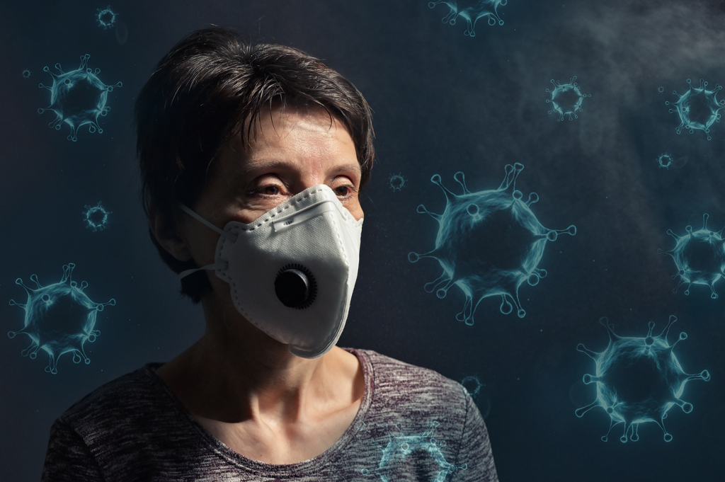 Woman Wearing Medical Protective Virus Mask